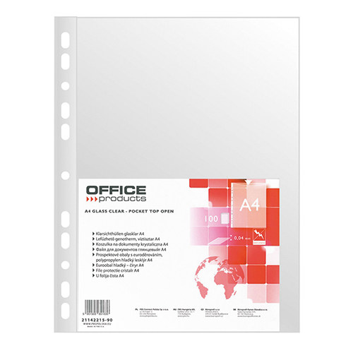 Файл А4 40мкм (100шт) глянцевий 21142215-90 (20) (OFFICE PRODUCTS)